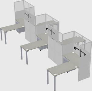 L-shape cubicles