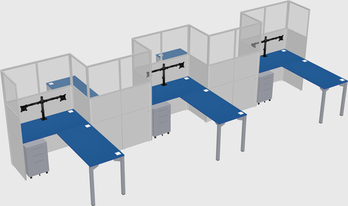 L-shape cubicles