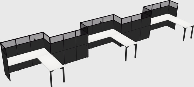 L-shape cubicles