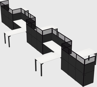 L-shape cubicles