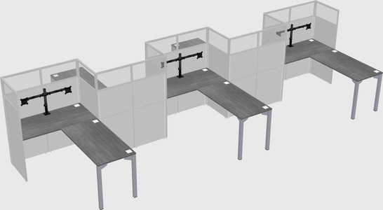 L-shape cubicles