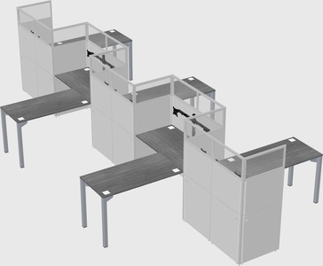 L-shape cubicles