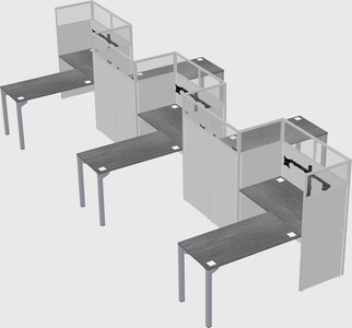 L-shape cubicles