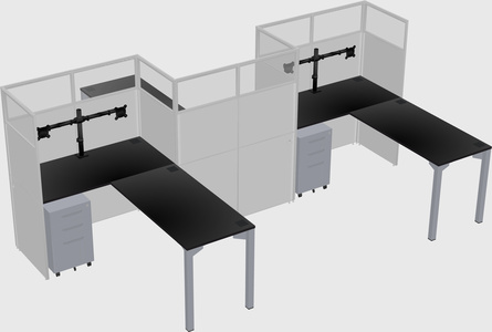 L-shape cubicles