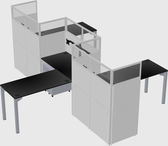 L-shape cubicles