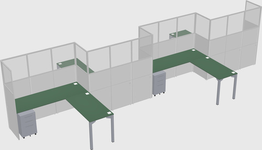 L-shape cubicles