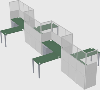 L-shape cubicles