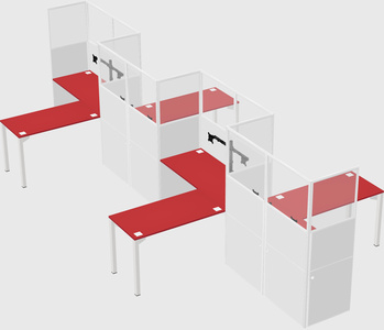 L-shape cubicles