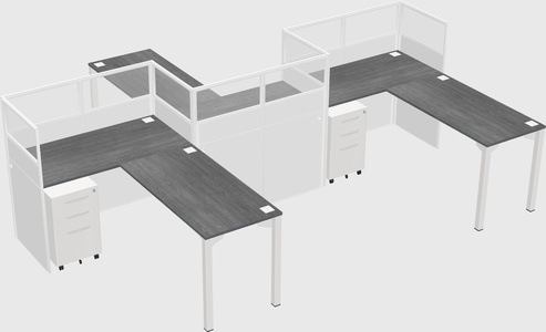 L-shape cubicles