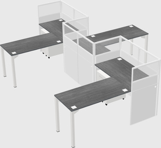 L-shape cubicles