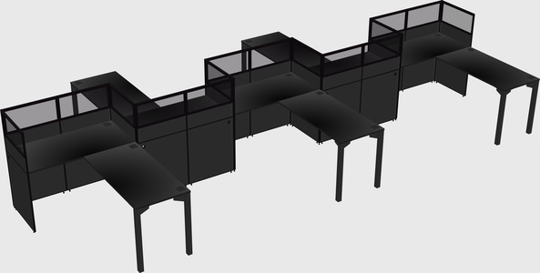 L-shape cubicles