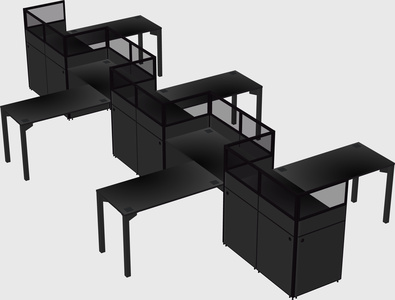 L-shape cubicles