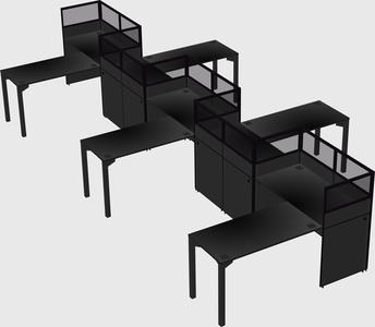 L-shape cubicles