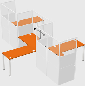 L-shape cubicles