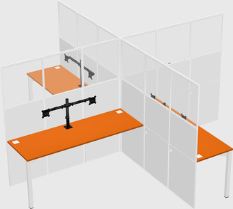 Quad office cubicles