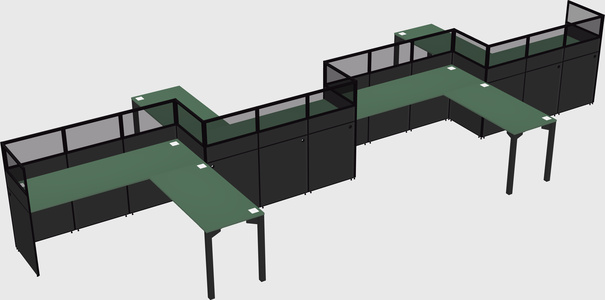 L-shape cubicles