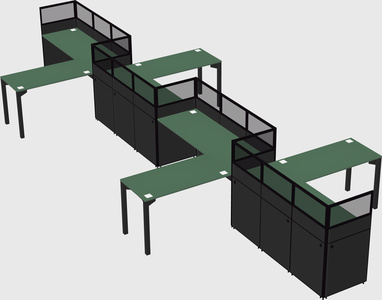 L-shape cubicles