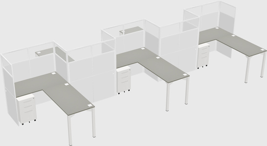 L-shape cubicles