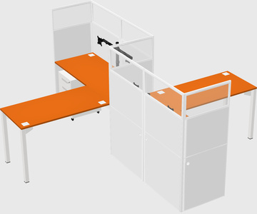 L-shape cubicles