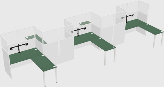L-shape cubicles