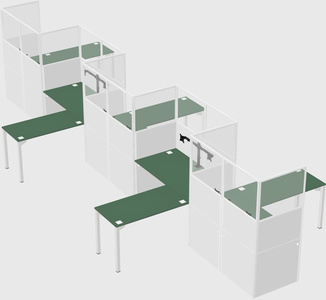 L-shape cubicles