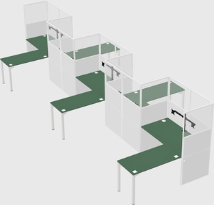 L-shape cubicles