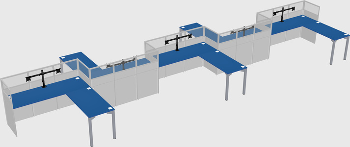 L-shape cubicles