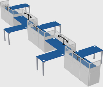 L-shape cubicles