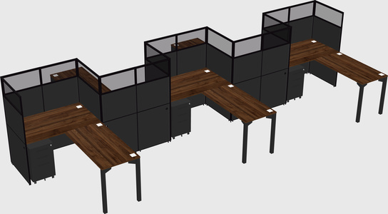L-shape cubicles