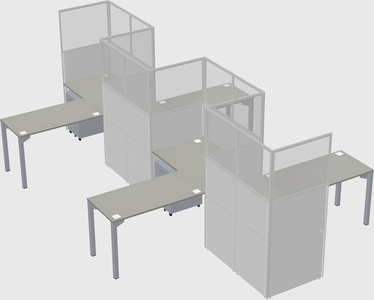 L-shape cubicles