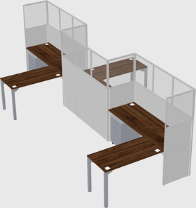 L-shape cubicles