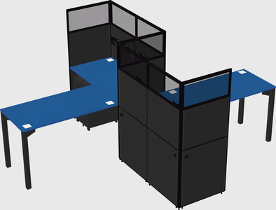 L-shape cubicles
