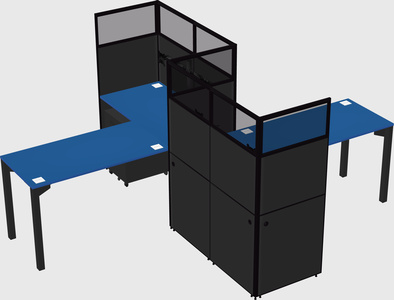 L-shape cubicles
