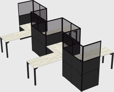 L-shape cubicles