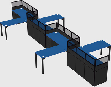 L-shape cubicles