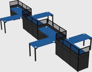 L-shape cubicles
