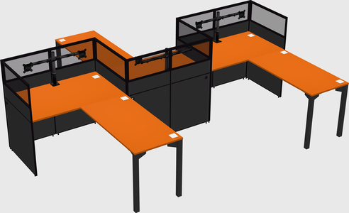 L-shape cubicles