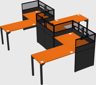 L-shape cubicles