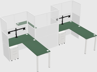 L-shape cubicles