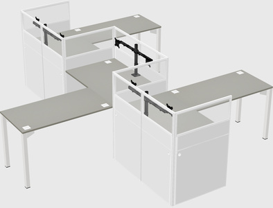 L-shape cubicles
