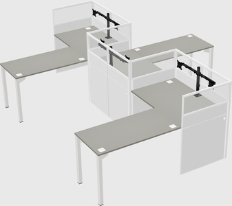 L-shape cubicles