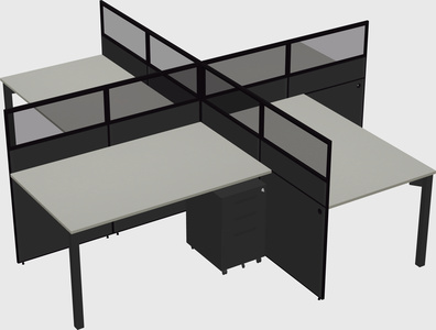 Quad office cubicles