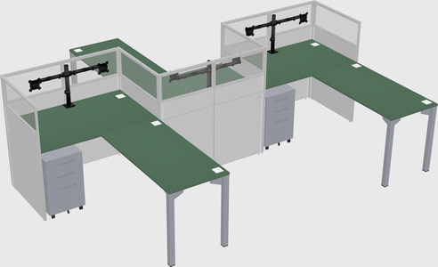 L-shape cubicles