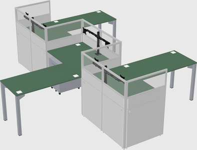 L-shape cubicles