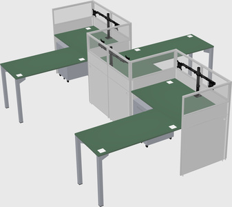 L-shape cubicles