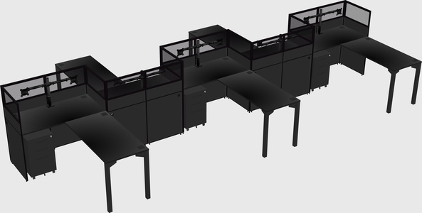 L-shape cubicles