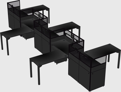 L-shape cubicles