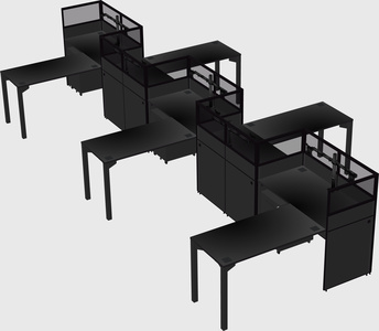 L-shape cubicles