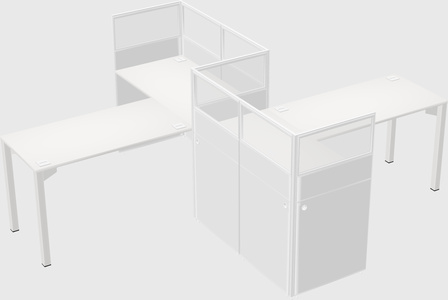 L-shape cubicles