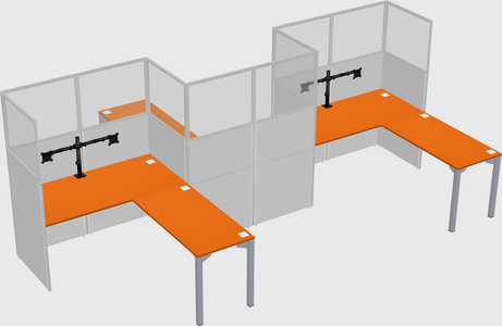 L-shape cubicles